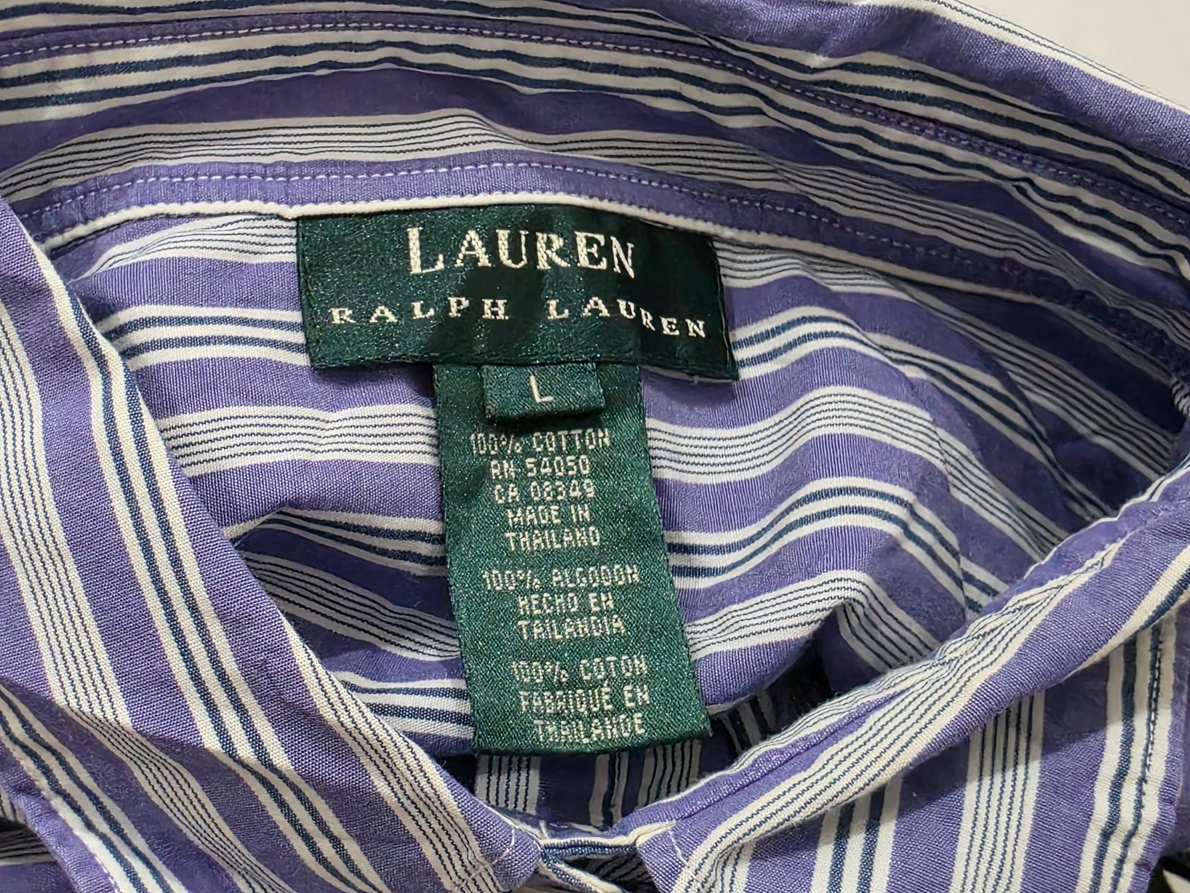 Camisa Ralph Lauren Grande L Morada Rayada