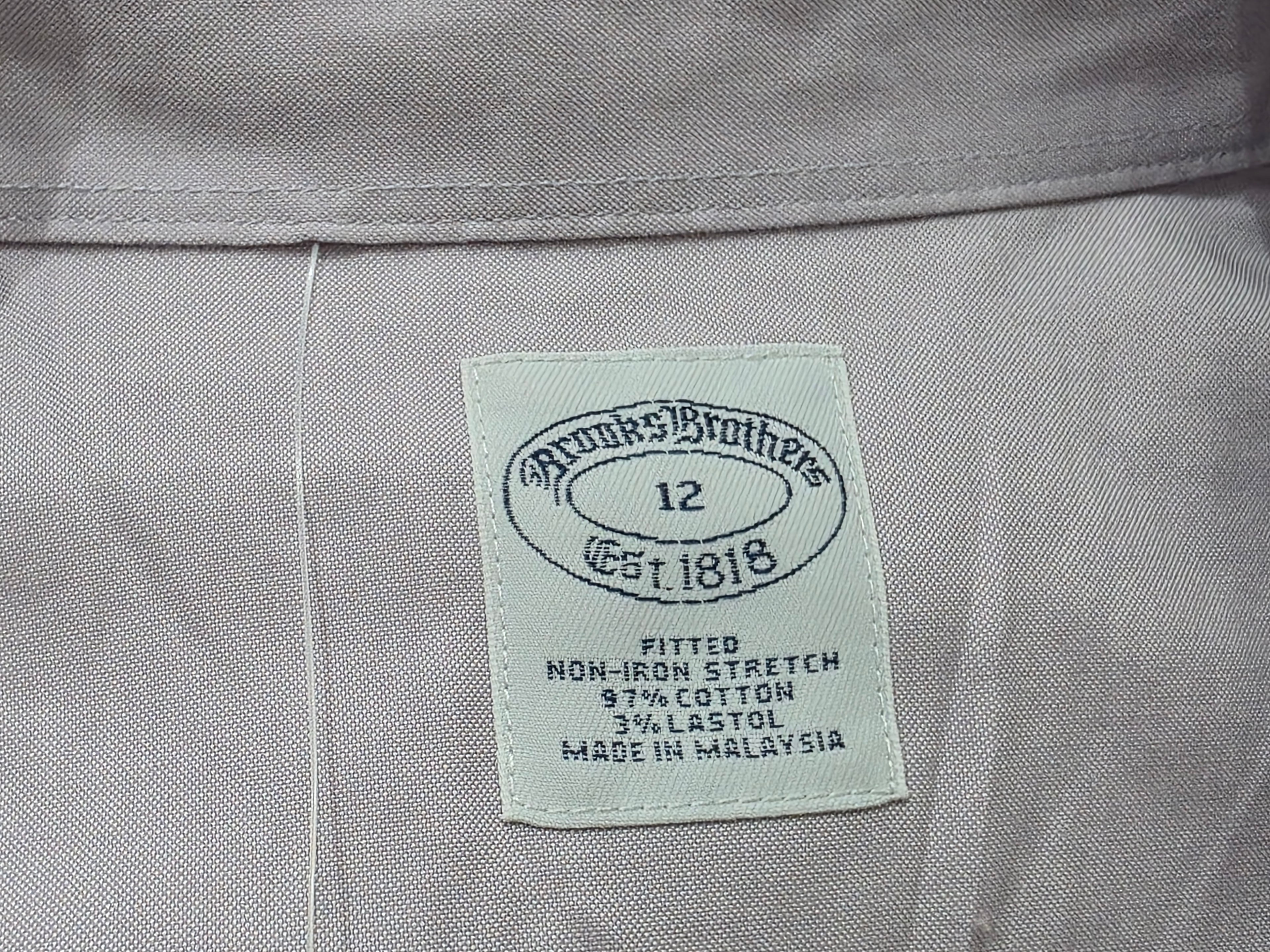 Camisa Brooks Brothers Talla 12 Morado Claro Non Iron