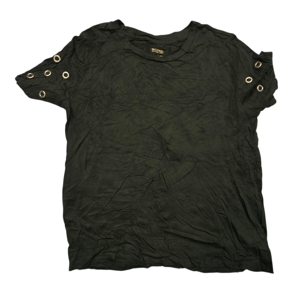 Playera Michael Kors Chico S Verde Aros Dorados Manga