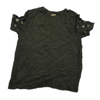 Playera Michael Kors Chico S Verde Aros Dorados Manga