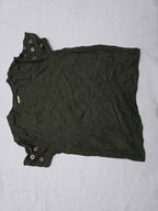 Playera Michael Kors Chico S Verde Aros Dorados Manga