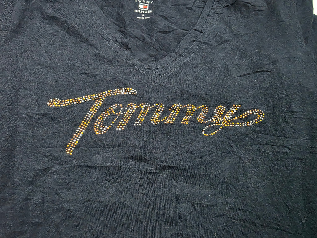 Playera Tommy Hilfiger Chico S Azul Marino Con Brillos