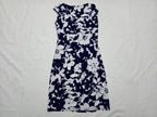 Vestido Ralph Lauren Drapeado Azul Con Flores Blanca Talla10