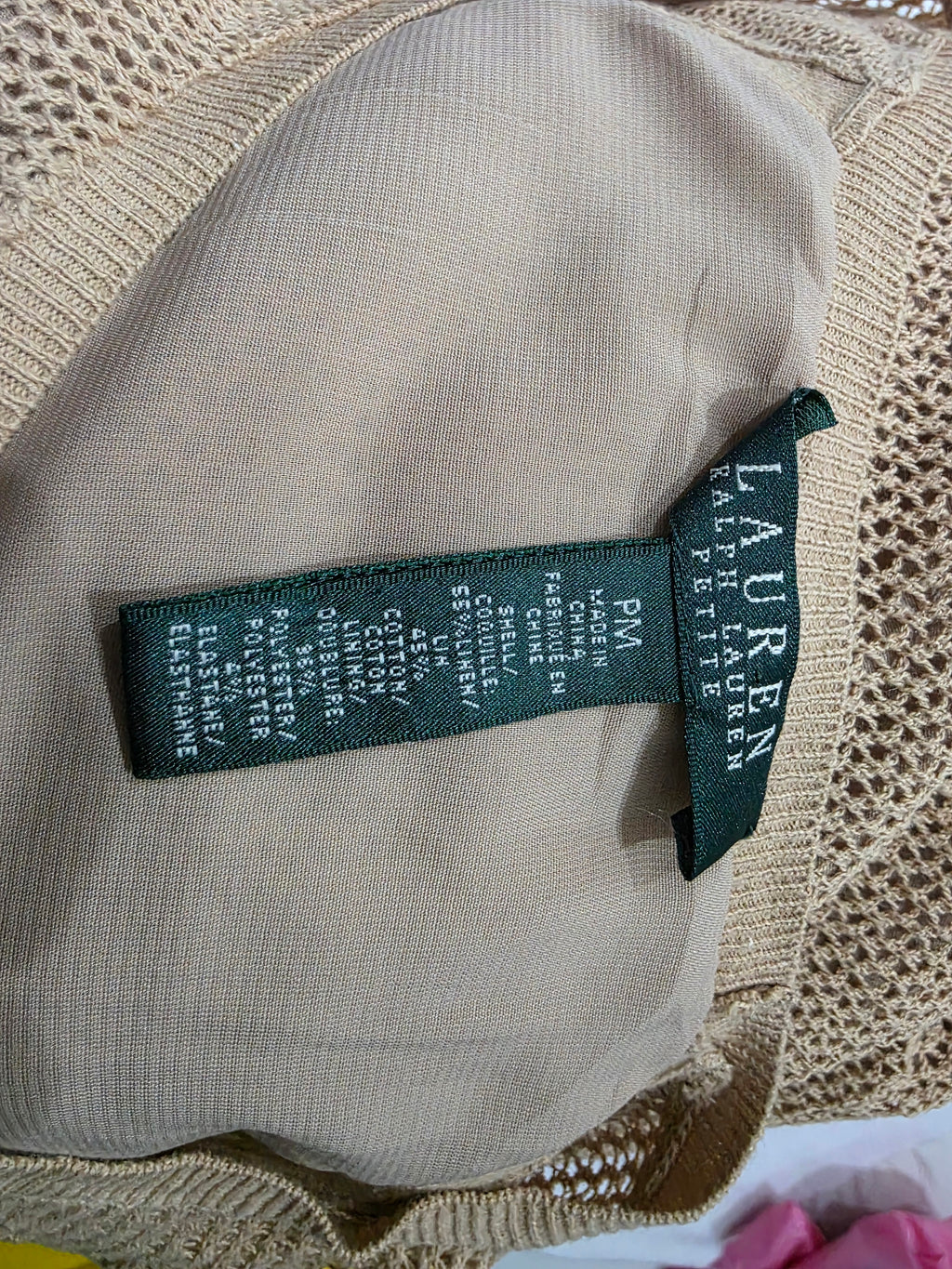 Blusa Ralph Lauren Cafe De Lino Talla Pm Manga 3/4