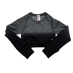 Playera Crop Top Gymshark Mediana M Gris Con Negro
