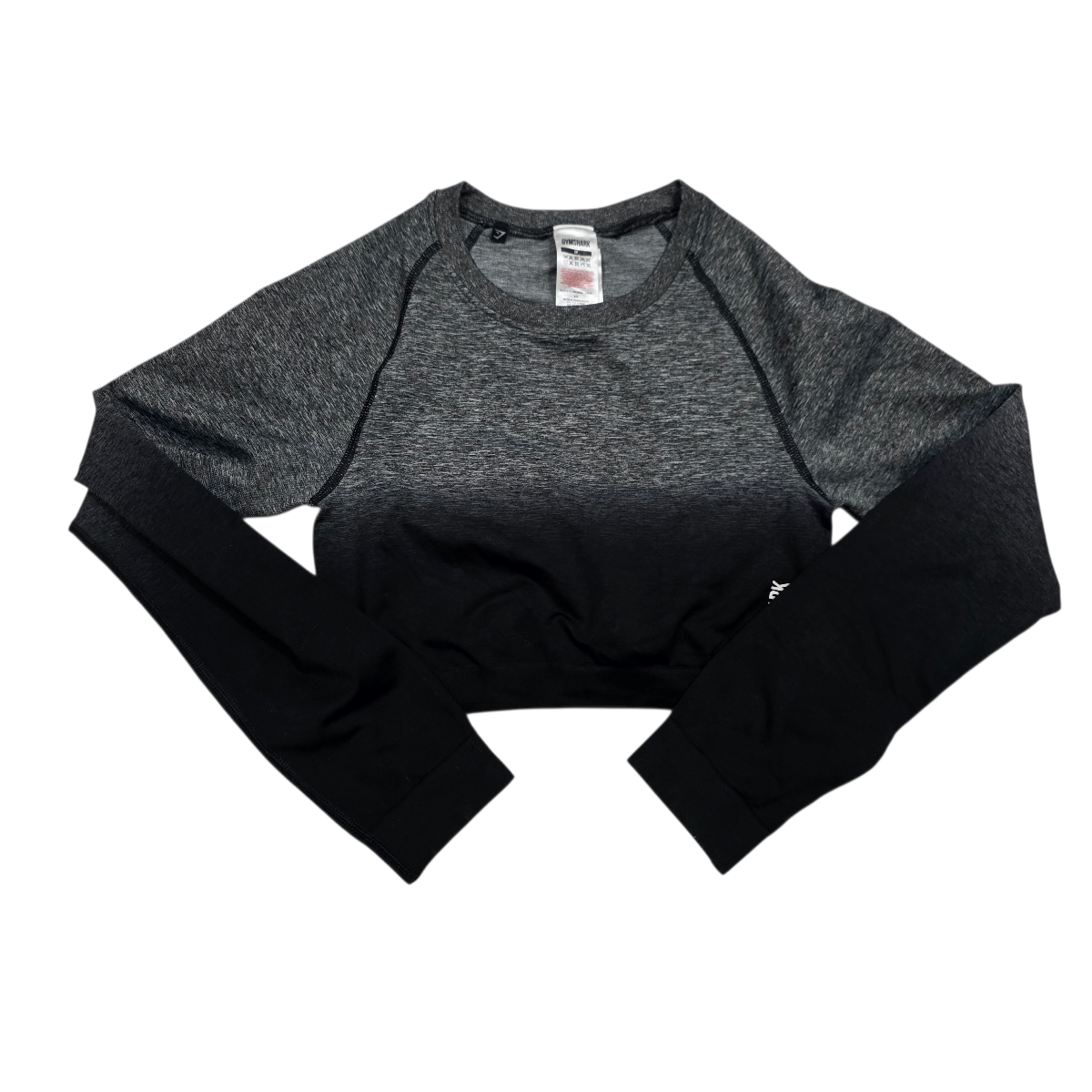 Playera Crop Top Gymshark Mediana M Gris Con Negro