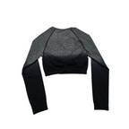 Playera Crop Top Gymshark Mediana M Gris Con Negro