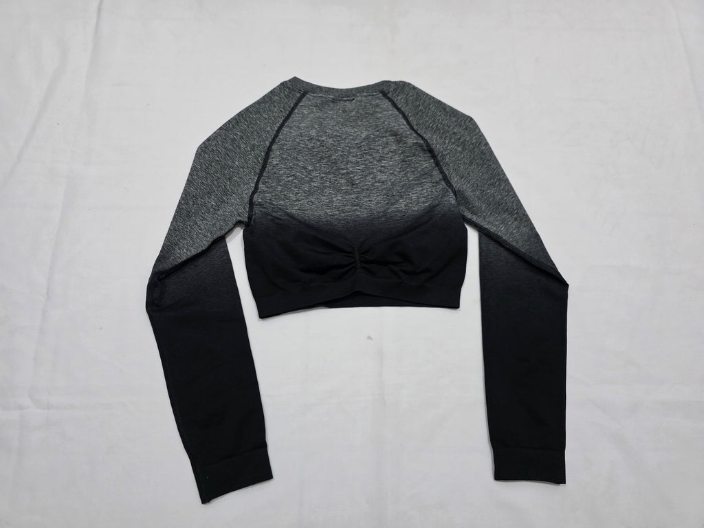 Playera Crop Top Gymshark Mediana M Gris Con Negro