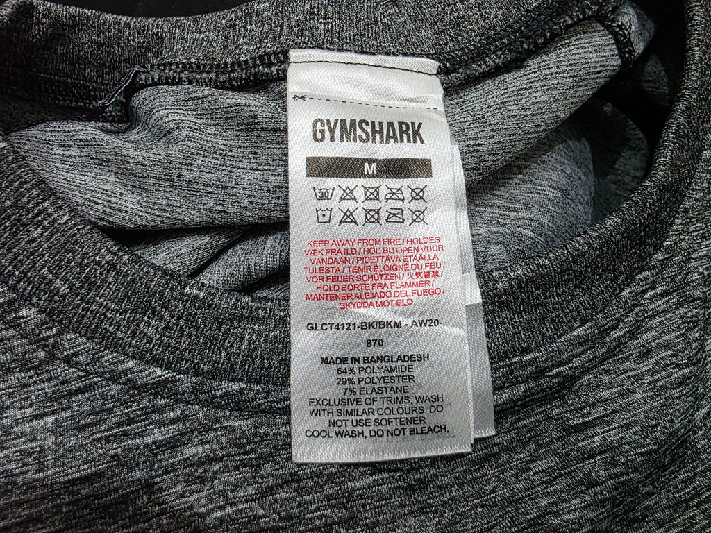 Playera Crop Top Gymshark Mediana M Gris Con Negro