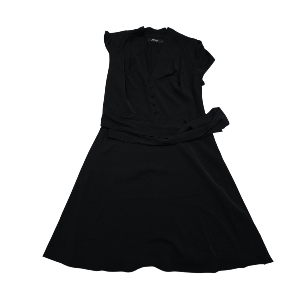Vestido Negro Lauren Ralph Lauren Mujer Talla12 Con Cinturón
