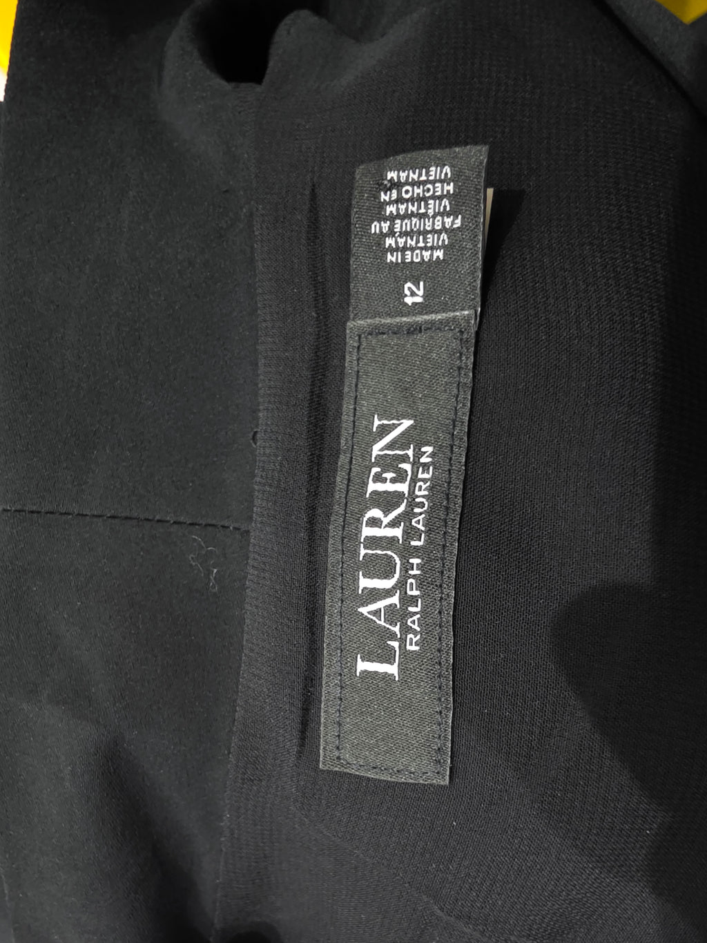 Vestido Negro Lauren Ralph Lauren Mujer Talla12 Con Cinturón