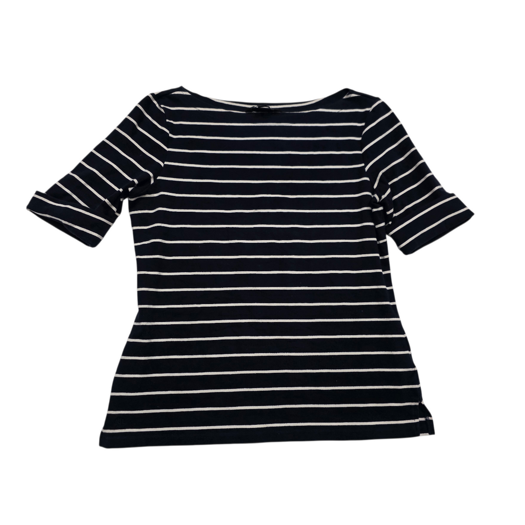 Playera Ralph Lauren L Manga Corta Azul Marino Con Blanco