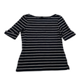 Playera Ralph Lauren L Manga Corta Azul Marino Con Blanco