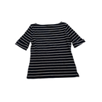 Playera Ralph Lauren L Manga Corta Azul Marino Con Blanco