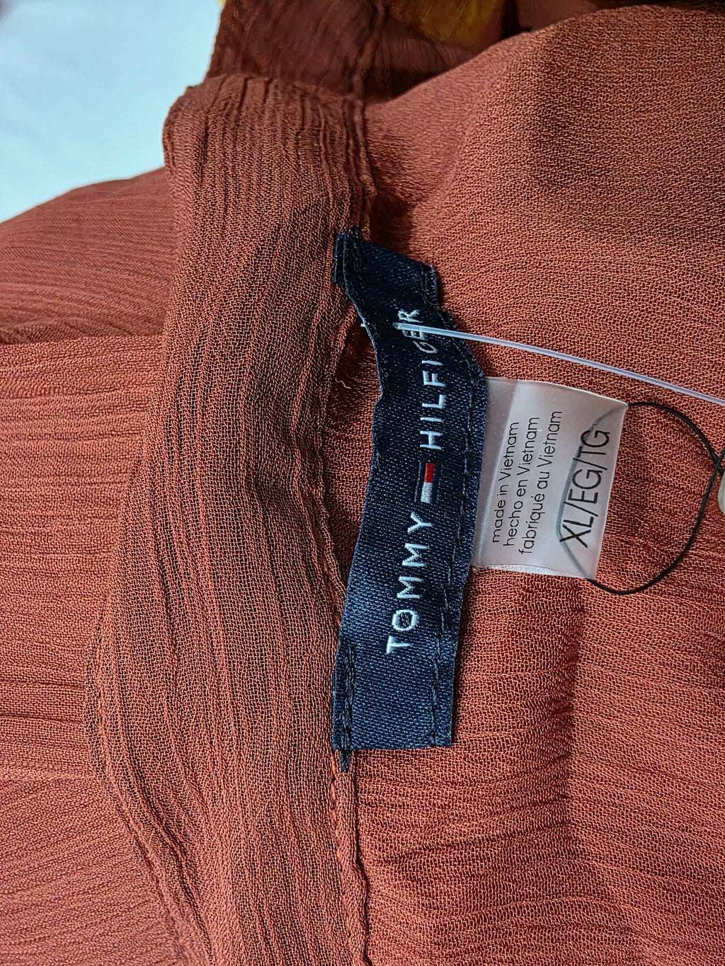 Blusa Tommy Hilfiger D Mujer Con Olanes Xgrande Xl Terracota