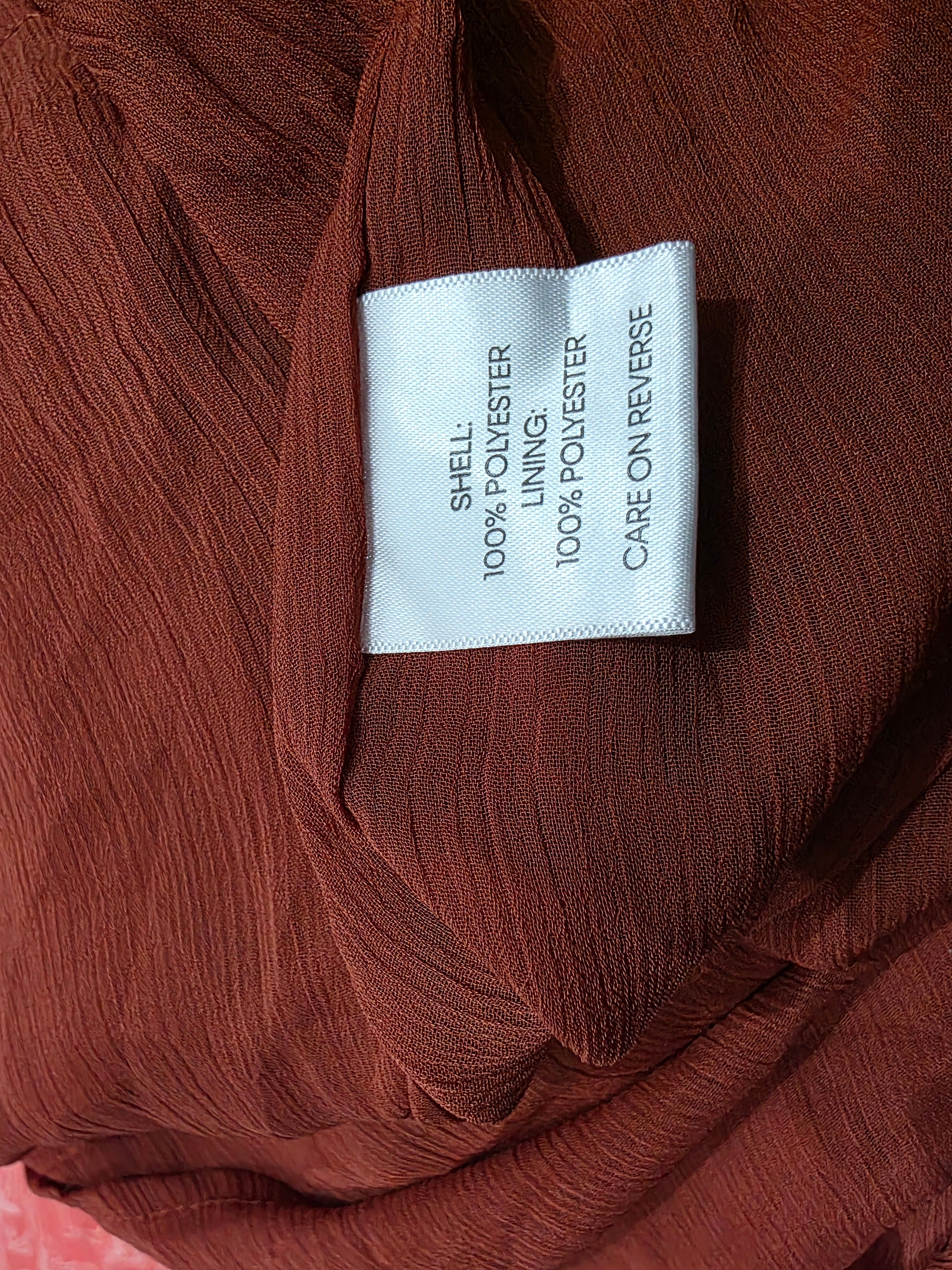 Blusa Tommy Hilfiger D Mujer Con Olanes Xgrande Xl Terracota