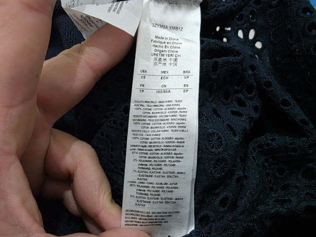 Blusa Armani Exchange Xs Azul Marino Manga Larga De Mujer