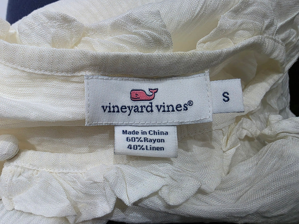Blusa Vineyard Vines De Rayon Chico S Color Blanco De Mujer