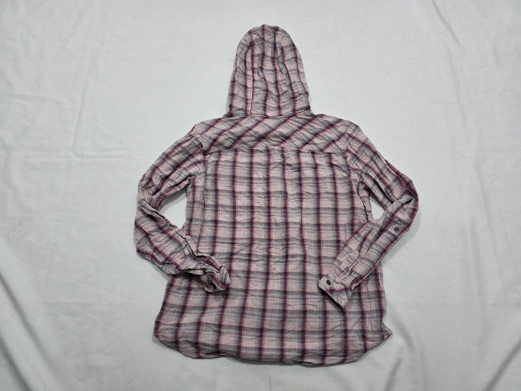Camisa Con Gorro Columbia De Mujer Color Rosa A Cuadros