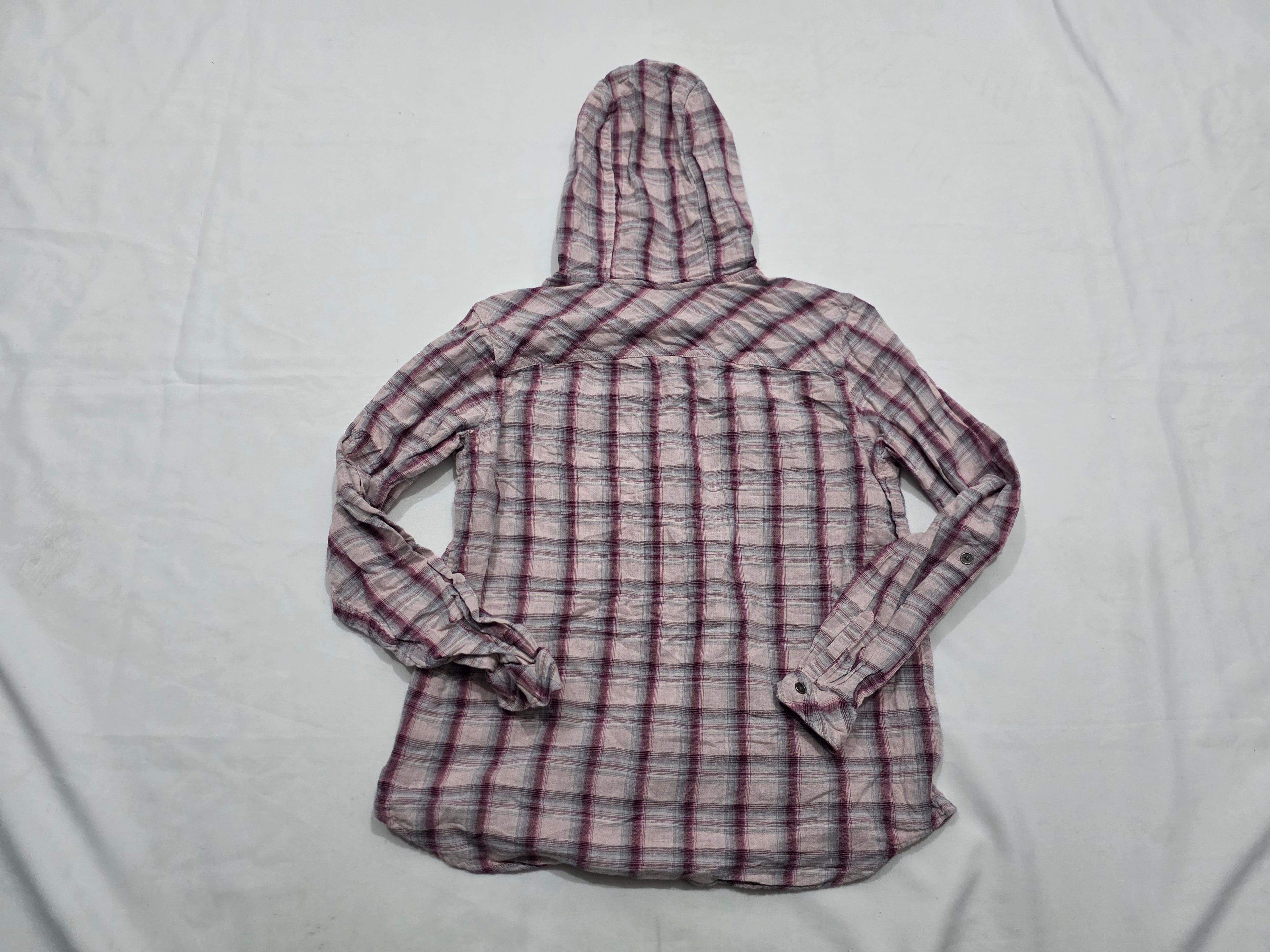 Camisa Con Gorro Columbia De Mujer Color Rosa A Cuadros