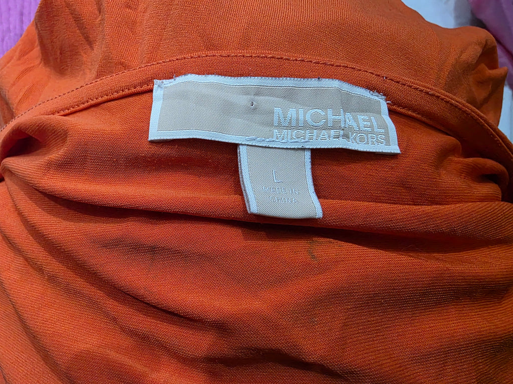 Blusa Michael Kors Grande L Naranja Manga 3/4