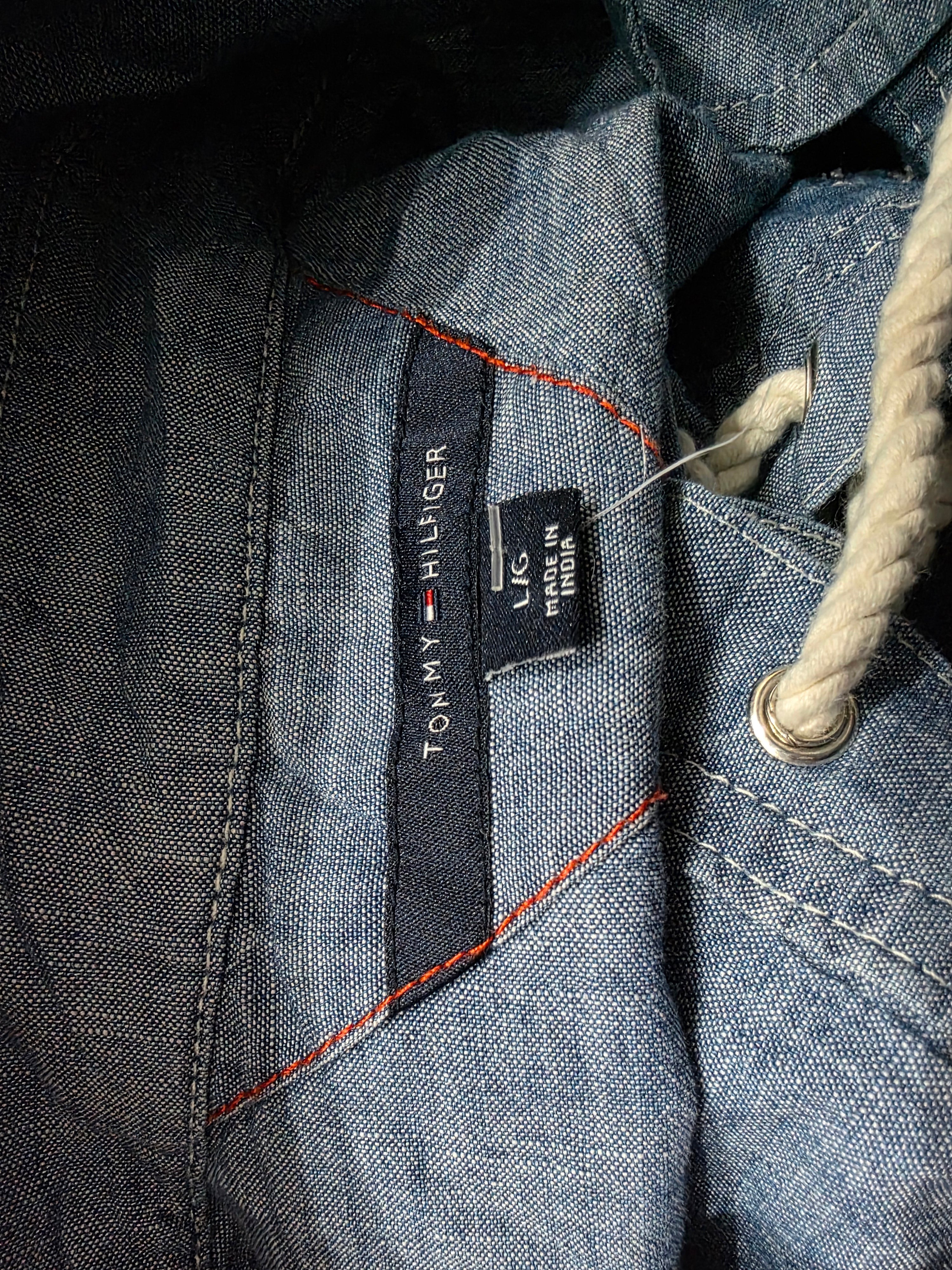 Blusa Tommy Hilfiger De Mezclilla Con Cordones Grande L