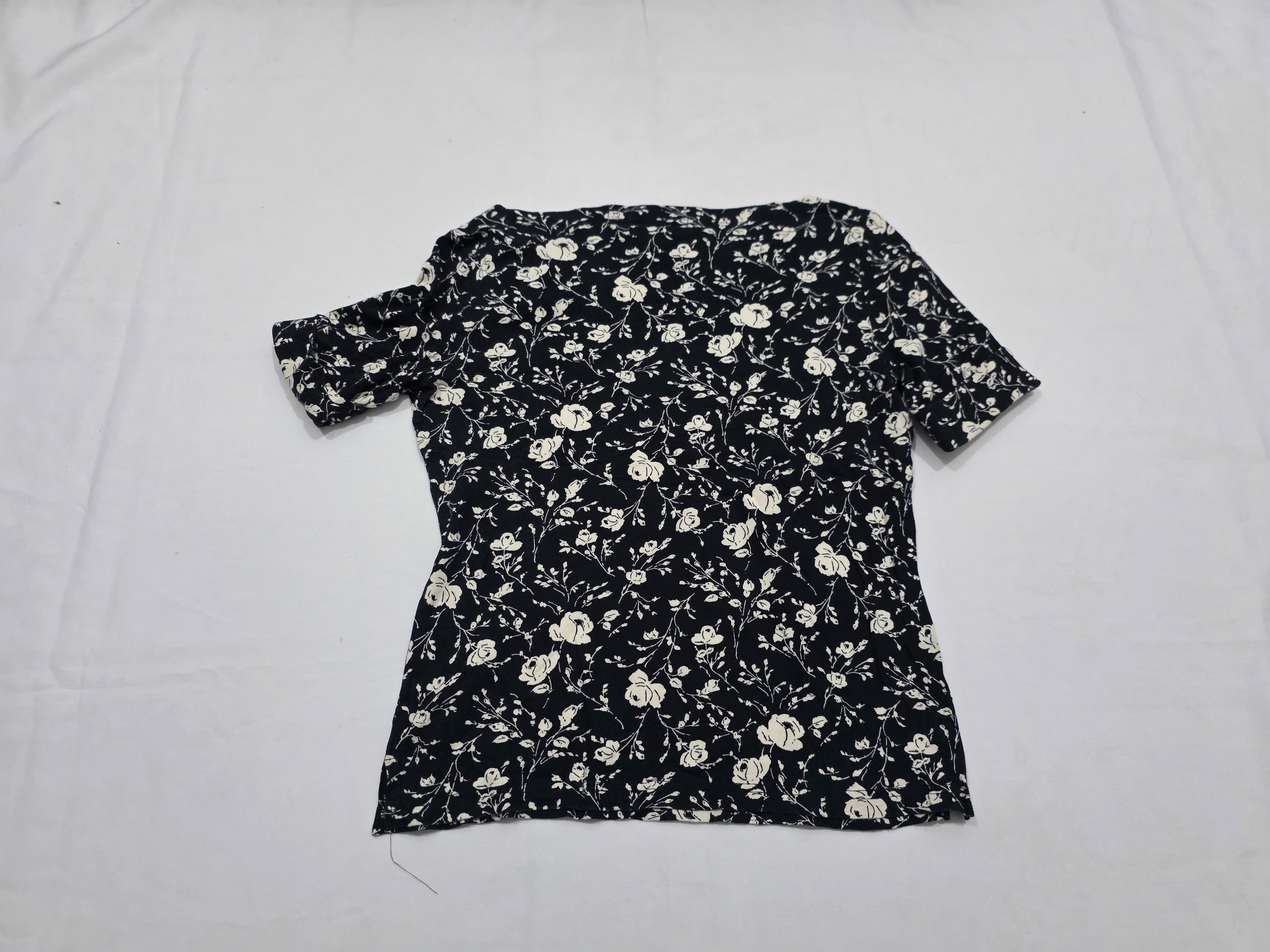 Playera Ralph Lauren P Grande Negra Floreada Mamga Corta