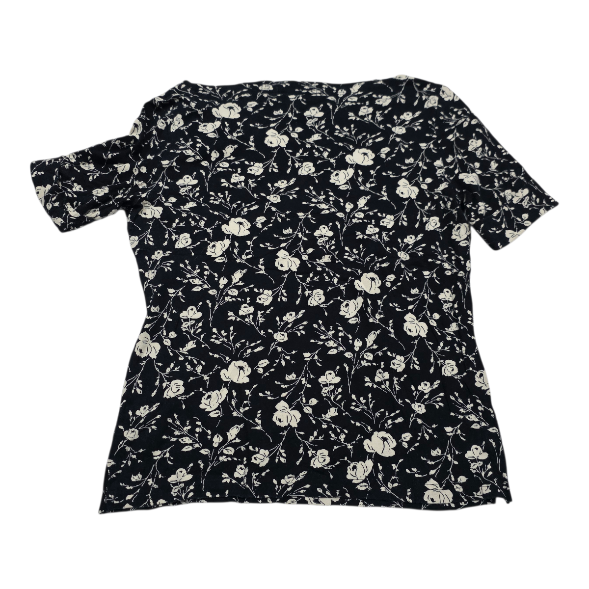 Playera Ralph Lauren P Grande Negra Floreada Mamga Corta