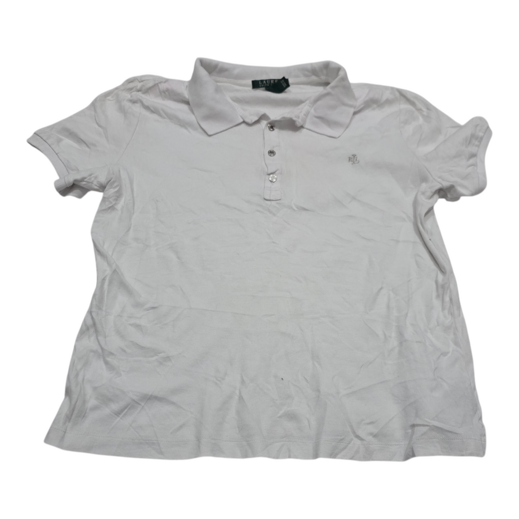 Playera Ralph Lauren Xgrande Xl Blanca Con Plateado De Mujer