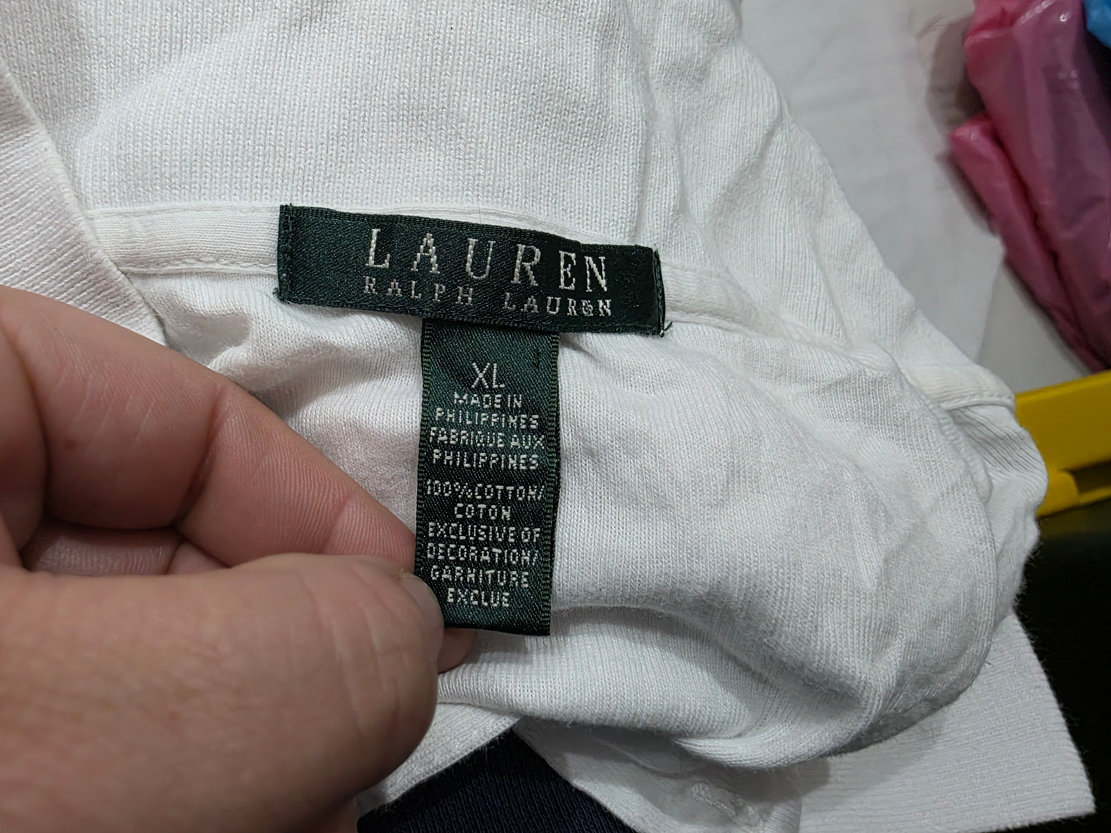 Playera Ralph Lauren Xgrande Xl Blanca Con Plateado De Mujer
