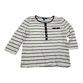 Playera Ralph Lauren Blanca Con Lineas Xl Cuello Manga 3/4