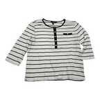 Playera Ralph Lauren Blanca Con Lineas Xl Cuello Manga 3/4