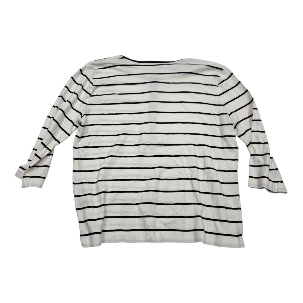Playera Ralph Lauren Blanca Con Lineas Xl Cuello Manga 3/4