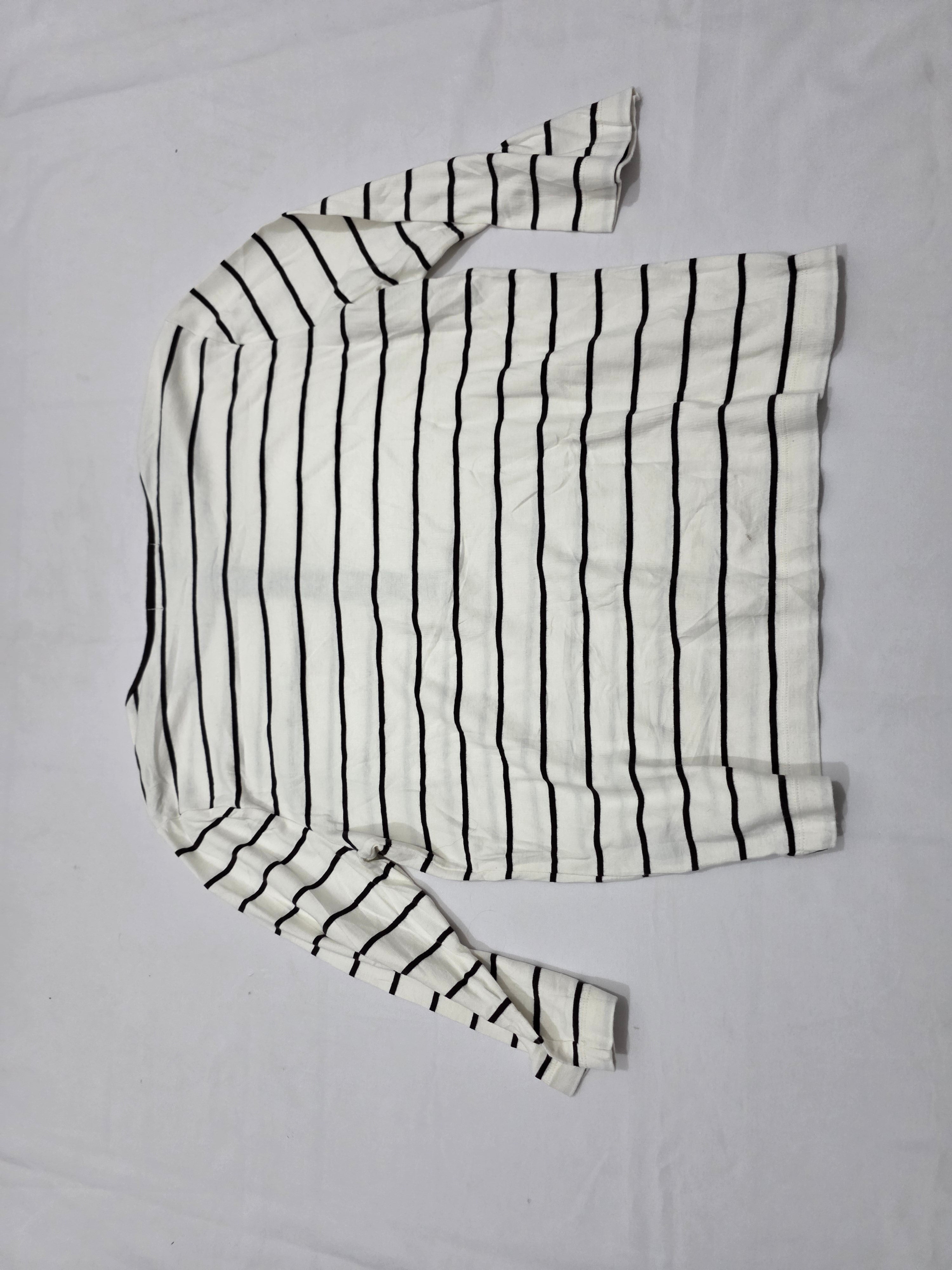 Playera Ralph Lauren Blanca Con Lineas Xl Cuello Manga 3/4