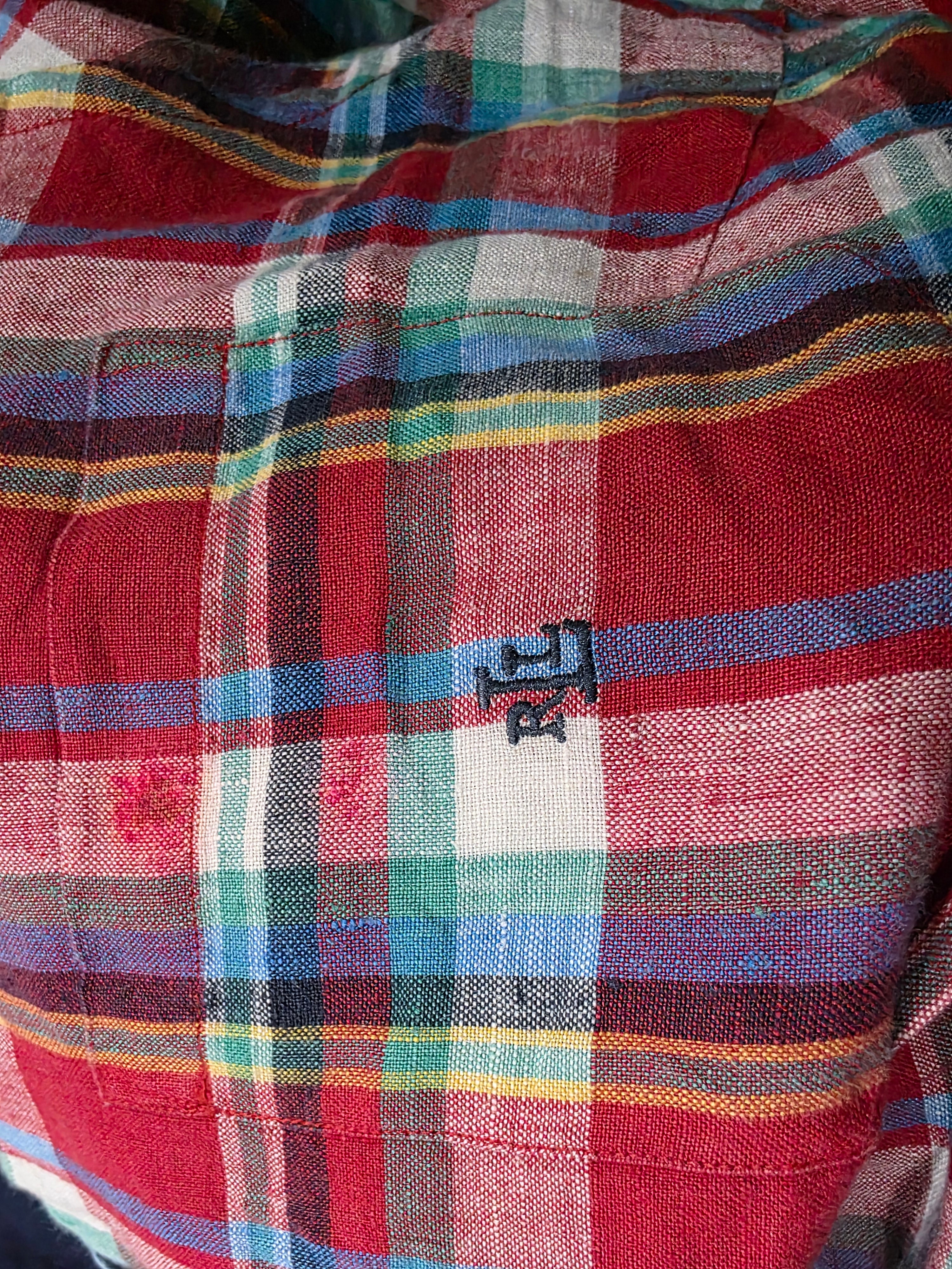 Camisa De Lino Ralph Lauren D Mujer Talla 2x Roja A Cuadros