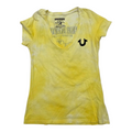 Playera True Religion de Mujer manga corta amarillo Tie dye