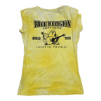 Playera True Religion de Mujer manga corta amarillo Tie dye
