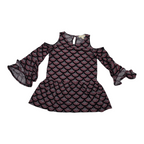 Blusa Michael Kors hombros descubiertos negra/rosa