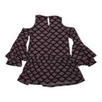 Blusa Michael Kors hombros descubiertos negra/rosa