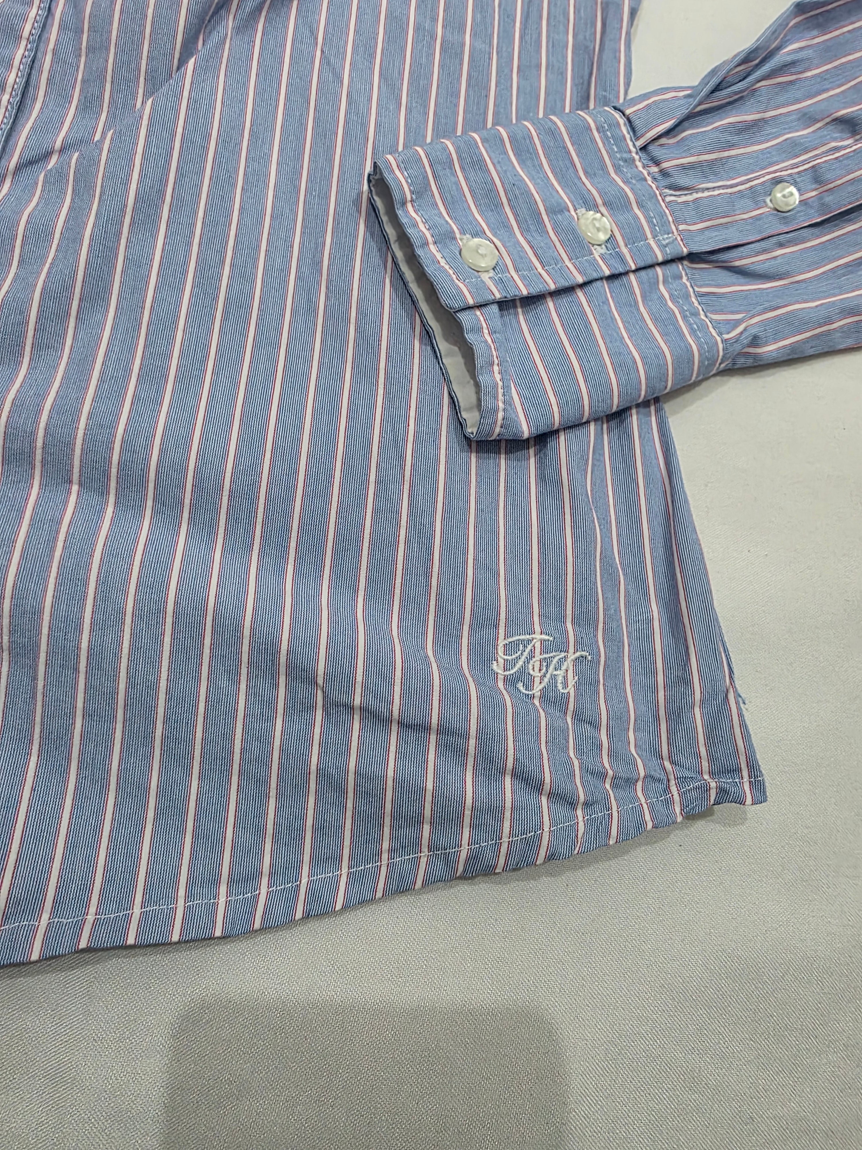 Camisa Tommy Hilfiger rayada azul/rojo stretch de Mujer