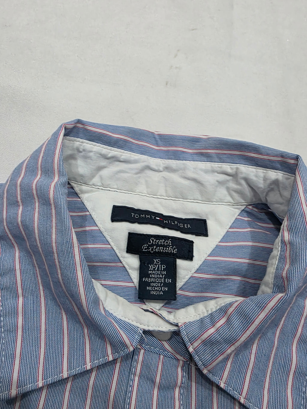 Camisa Tommy Hilfiger rayada azul/rojo stretch de Mujer
