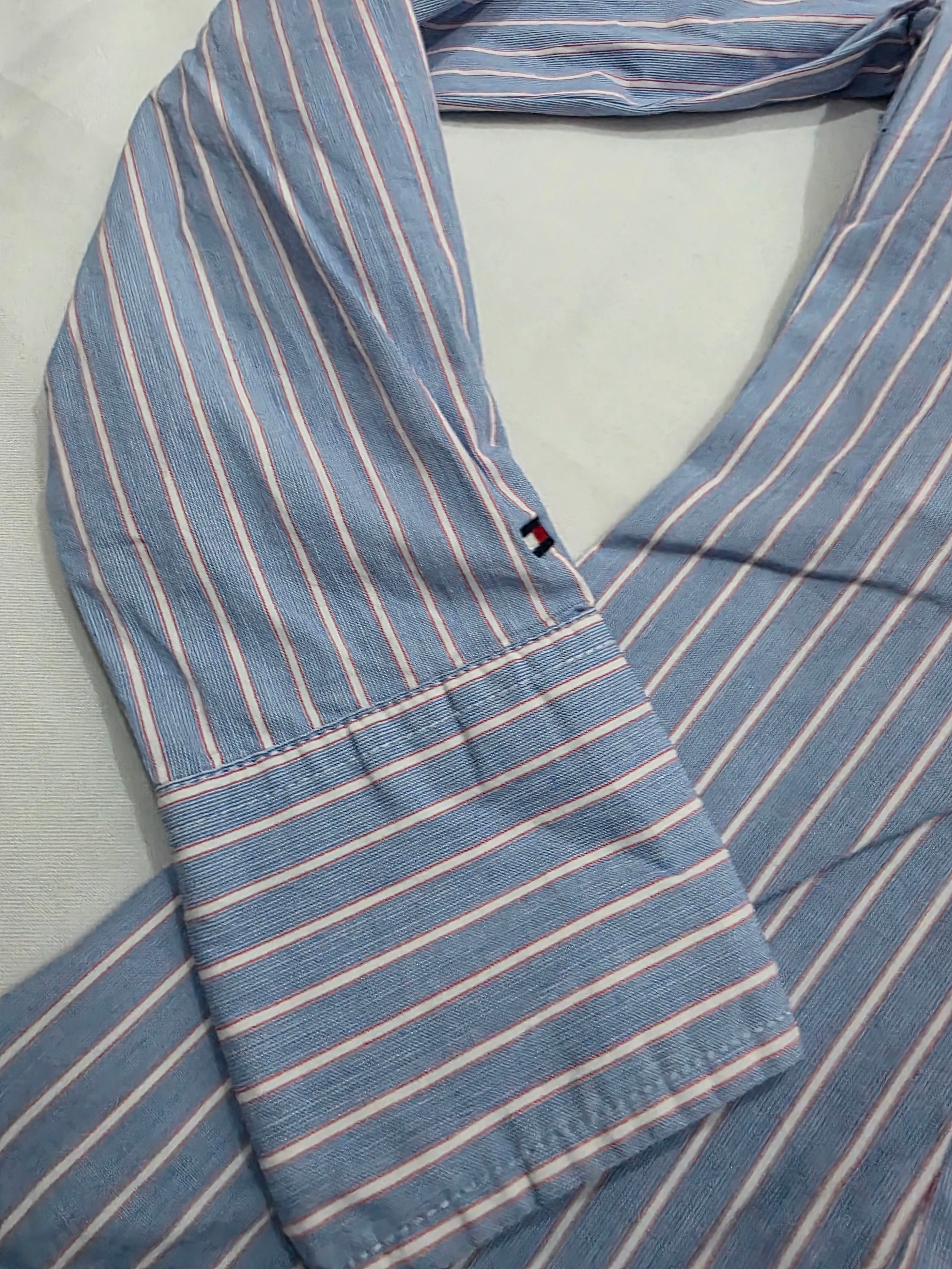 Camisa Tommy Hilfiger rayada azul/rojo stretch de Mujer