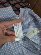 Camisa Tommy Hilfiger rayada azul/rojo stretch de Mujer