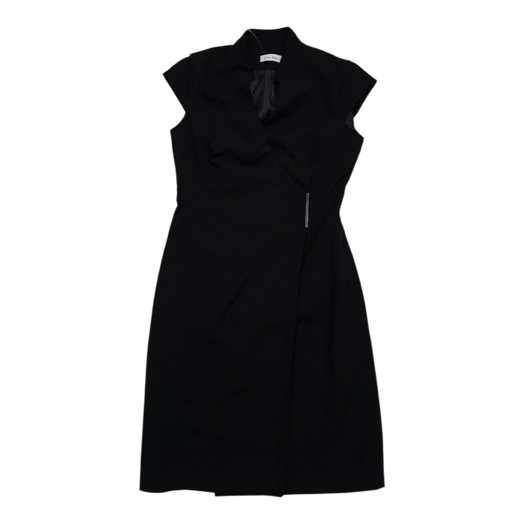 Vestido Calvin Klein Negro Cruzado Elegante Formal Mujer Talla 4