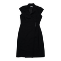 Vestido Calvin Klein Negro Cruzado Elegante Formal Mujer Talla 4