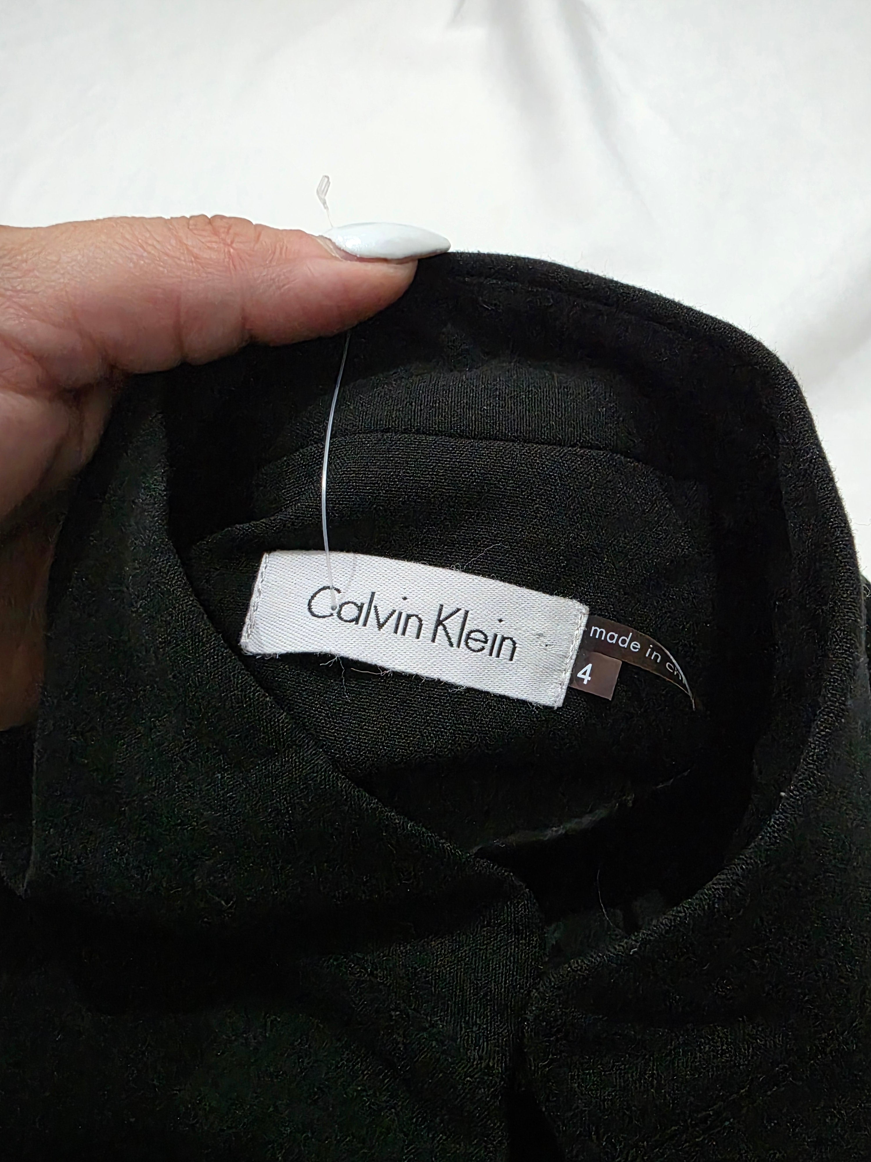 Vestido Calvin Klein Negro Cruzado Elegante Formal Mujer Talla 4