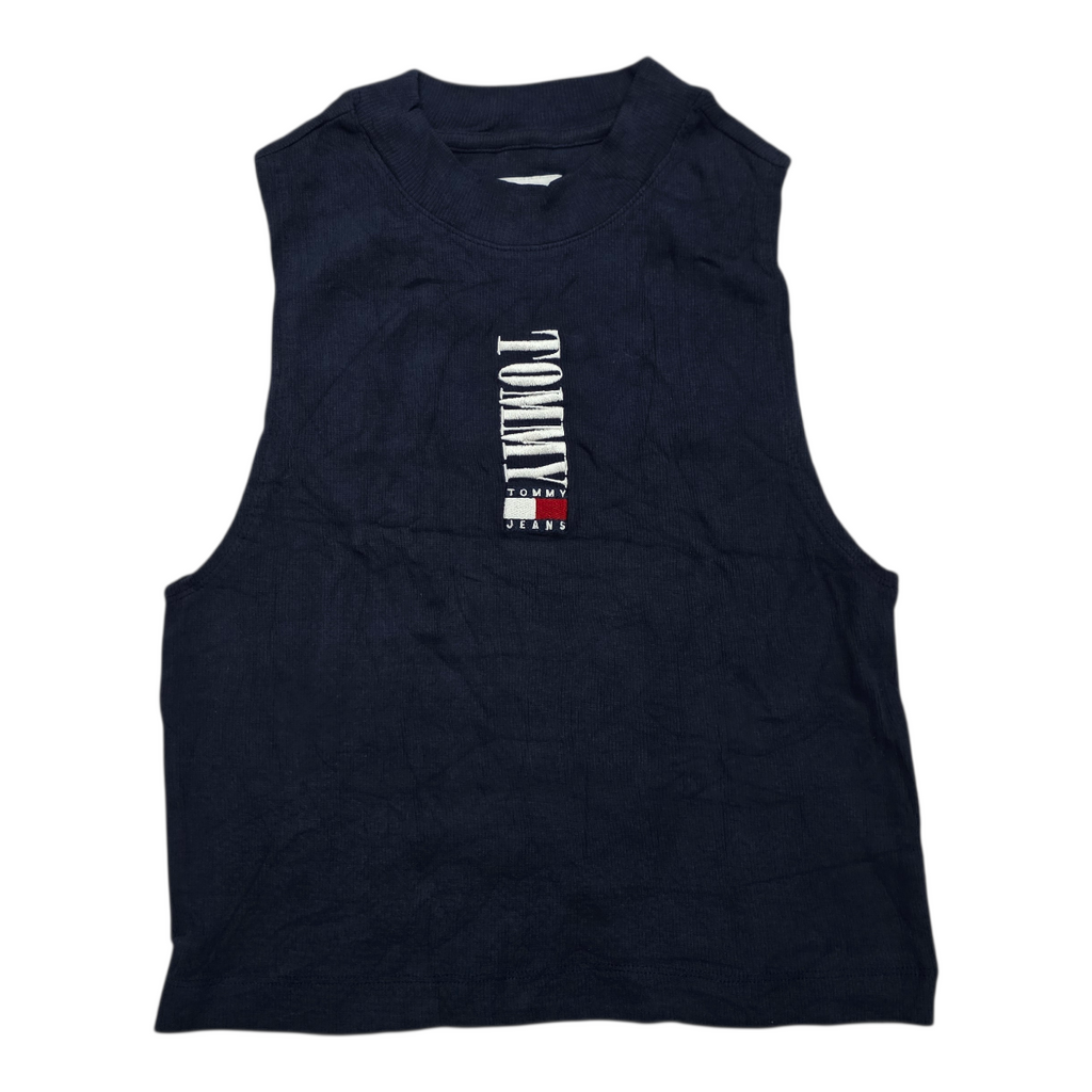 Playera Tommy Hilfiger crop Top de Mujer azul marino sin mangas