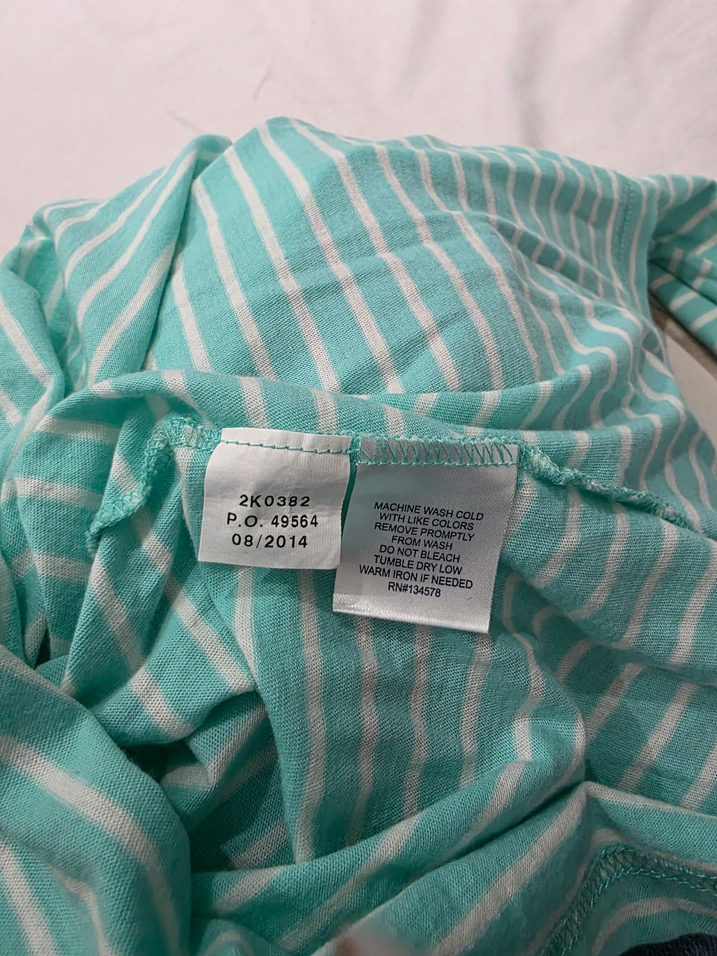 Playera Vineyard Vines turtle neck rayas color menta