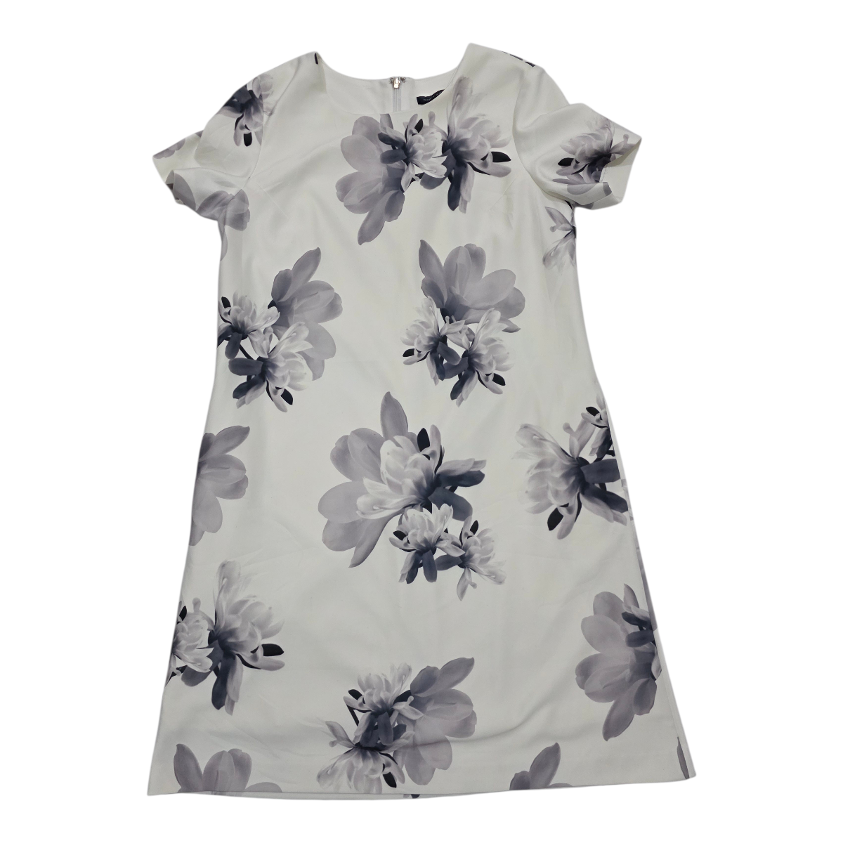 Vestido Tommy Hilfiger blanco con flores grises manga corta
