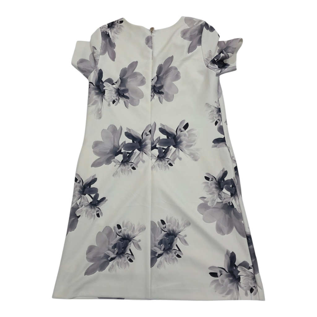Vestido Tommy Hilfiger blanco con flores grises manga corta